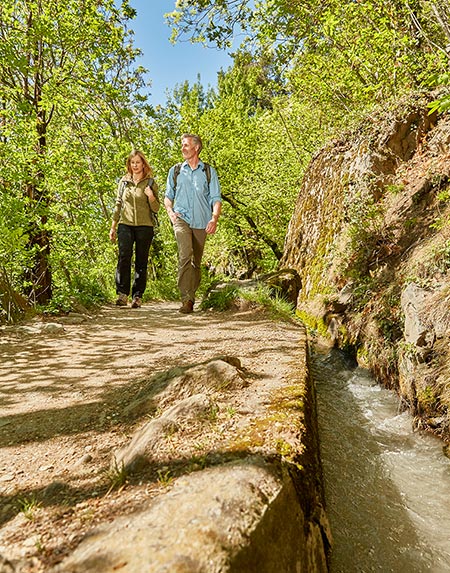 Algunder Waalweg mit seinen Wasserläufen